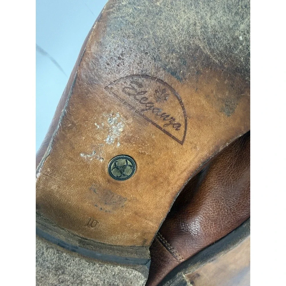 Eleganza Franco Cimadamore Chelsea ankle boots brown leather Made Italy sz 10